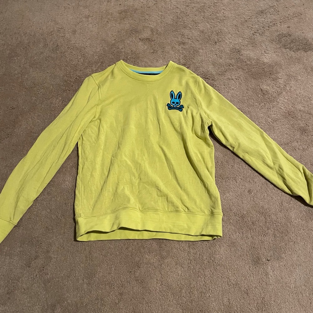 Neon Yellow Sweater with Skull Bunny logo